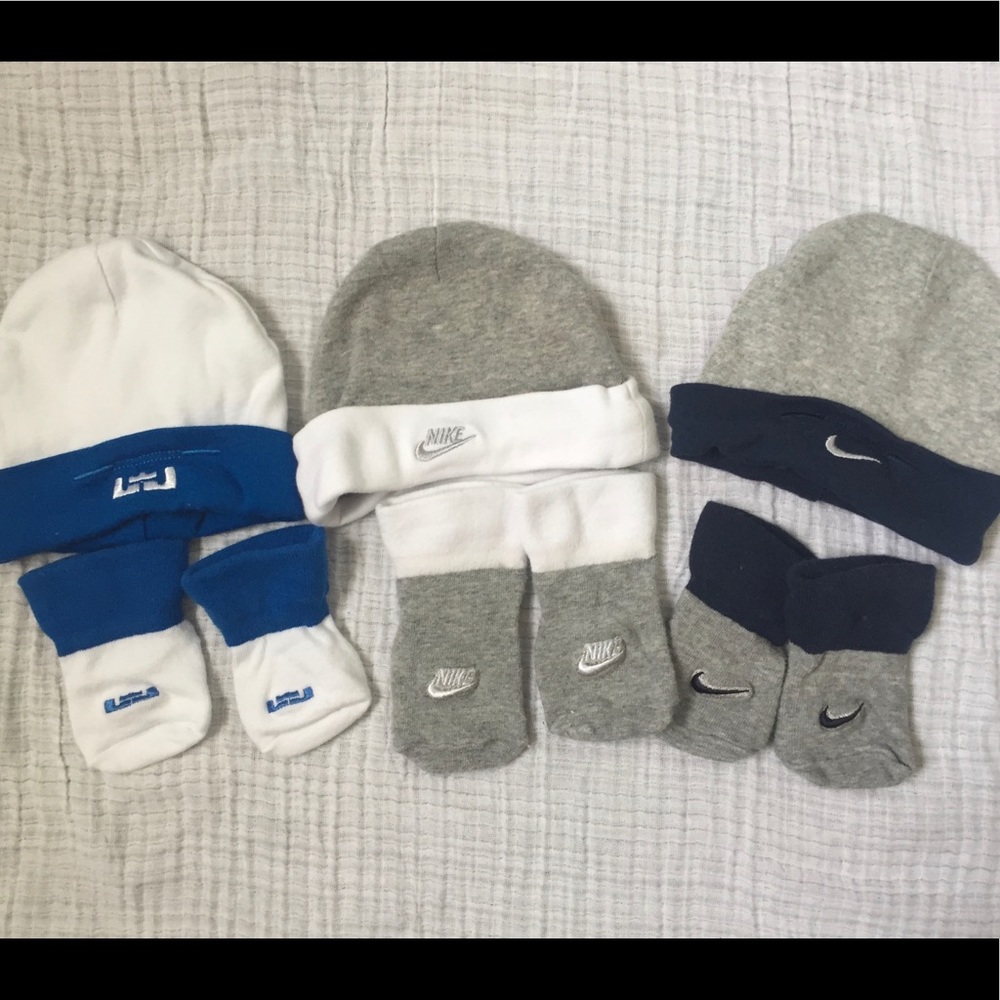 3 sets of Nike and Lebron Matching Beanie & Socks